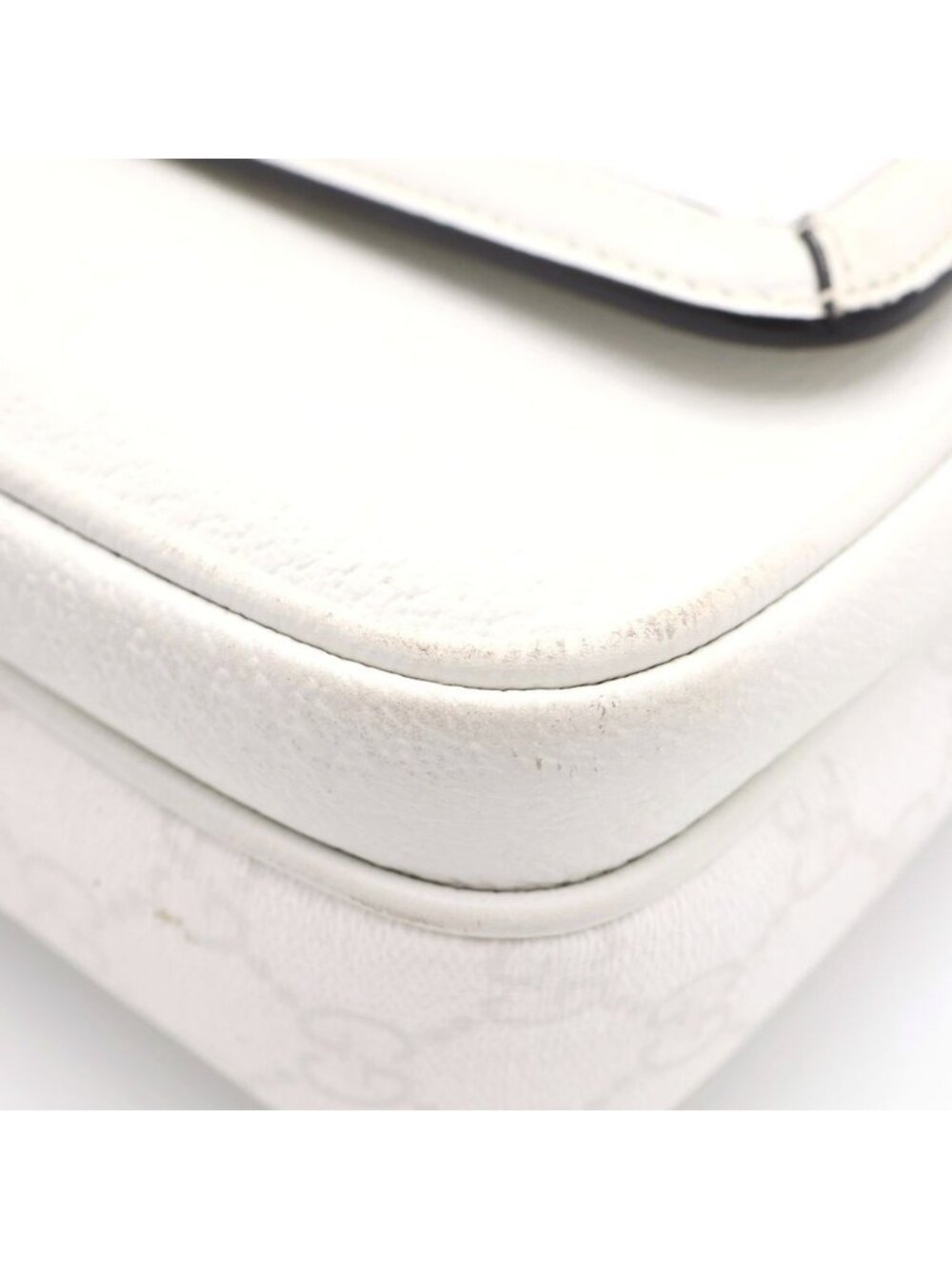 Gucci GG Supreme Cross Belt Bag White Leather Silver - Picture 6 of 6